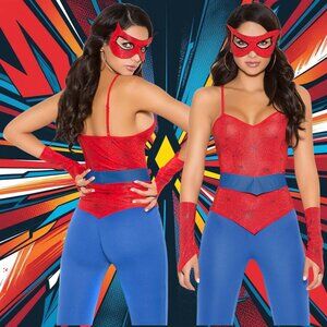 Spider Super Hero Costume 5Pc Womens Size XL for Halloween Roleplay Cosplay
